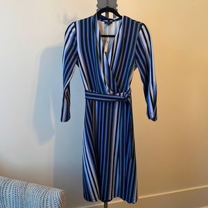 Ann Taylor Stripe Dress with Belt